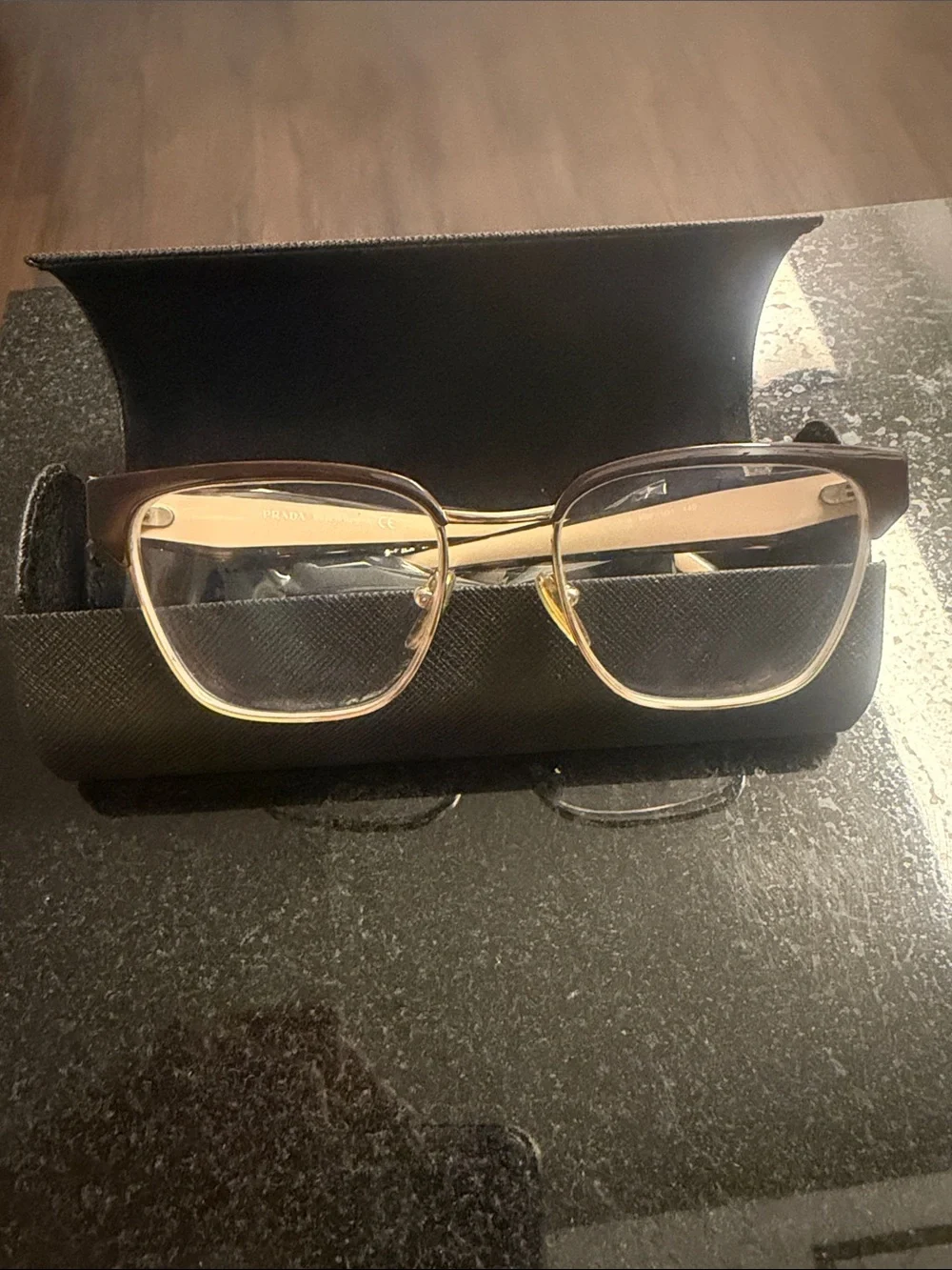 Prada Women Brown and Gold Optical Glasses